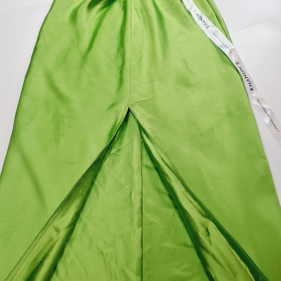 Khanums X Revolve Halter Gown With Slit in Pear Green - Picture 5 of 16